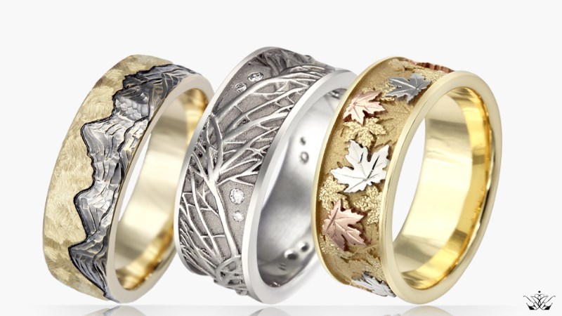 Chiseled —  Unique Mens Wedding Rings