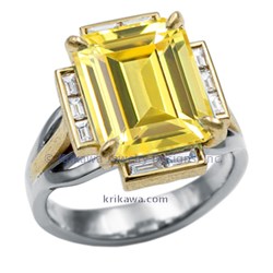 ADDR plat 18k yellow emerald