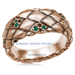 DDSB 14kRose with Champagne Diamonds and Emeralds