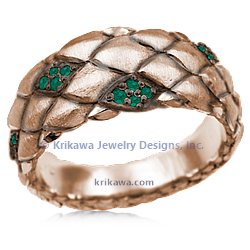 DDSB 14kRose with Emeralds Darkened