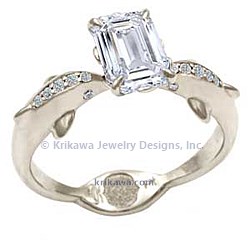 DKER 18k white gold emerald diamond