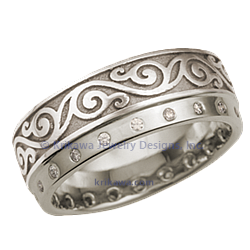 ESID Infinity Leaf with Moissanite 14K White