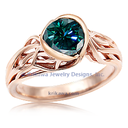 ETBB 14KR Dark Green moissanite