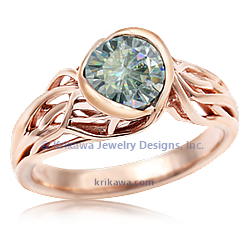ETBB 14kR Light Green Moissanite