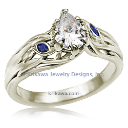ETBL 14k White with Sapphire Sides