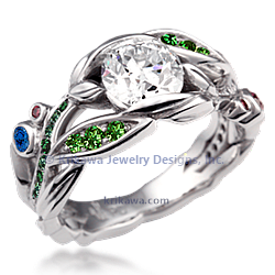 GTER with Emerald CE dia leaves Forest Green vine Sapph and Ruby berries