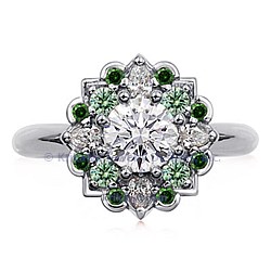 MANE PLAT Green/White Diamonds