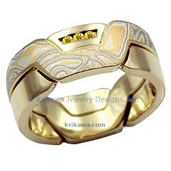mokume puzzle 18k gold summer mokume yellow sapphires