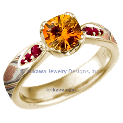 MBLE 14kY Autumn Orange Sapphire Rubies