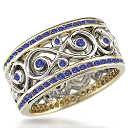 DDOI 14k Yellow and White with Blue Sapphires