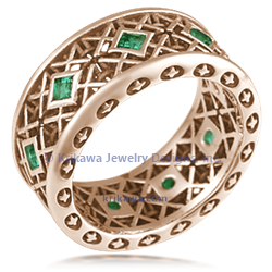 King Tet Wedding Ring in 14k Rose Gold