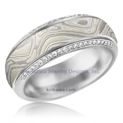 Mokume Spinning Ring in Platinum with Winter Mokume