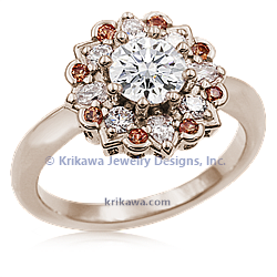 Mandala Engagement Ring in 14k white gold
