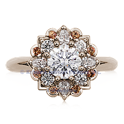Mandala Engagement Ring in 14k White Gold
