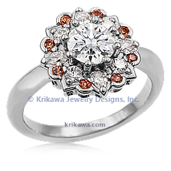 Mandala Engagement Ring in Platinum
