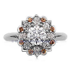 Mandala Engagement Ring in Platinum