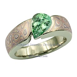 MWVE-P 10k green autumn green pear tourmaline