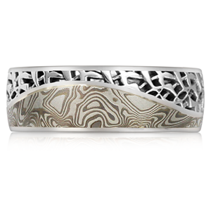 TMWB White Mokume Carbon