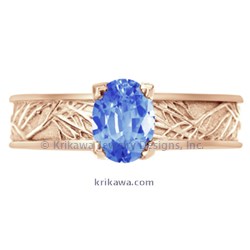 TOLM 14k rose gold oval sapphire