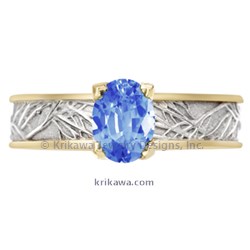 TOLM platinum 18k yellow gold oval sapphire