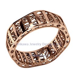 TRES trestle wedding band 14k rose gold
