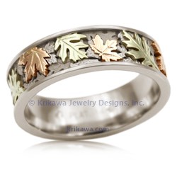 TRIO TRIM tricolor oak maple 14k white natural rose green