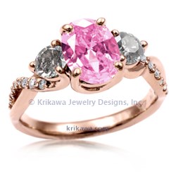 TSTE pink oval salt and pepper diamond