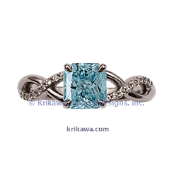 TSTE three stone twist 14k white gold aqua blue