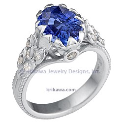 VWER platinum blue oval sapphire