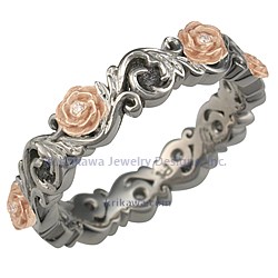 Western Floral Pierced Band with Roses
