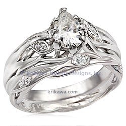 Diamond Leaf Tree Branch Bridal Set