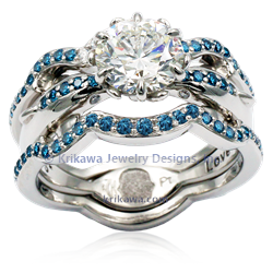 Dolphin enhancer with ocean blue diamonds