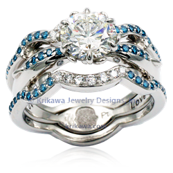 Dolphin Enhancer with ocean blue and white diamonds