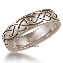 Eternity Symbol Band with Celtic Knot in 14k White Gold