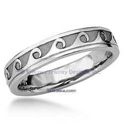 Platinum Rolling Wave 5mm Band
