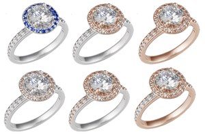 Halo Engagement Rings with Rose Gold and Champagne Diamond Variations Halo Engagement Rings with Rose Gold and Champagne Diamond Variations