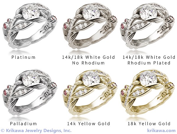 Garden Trellis Engagement Ring Metals