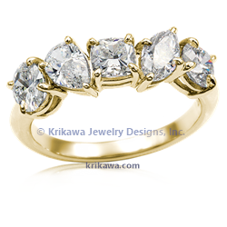 Mixed Shapes Luxury Diamond Band - 14k yellow gold