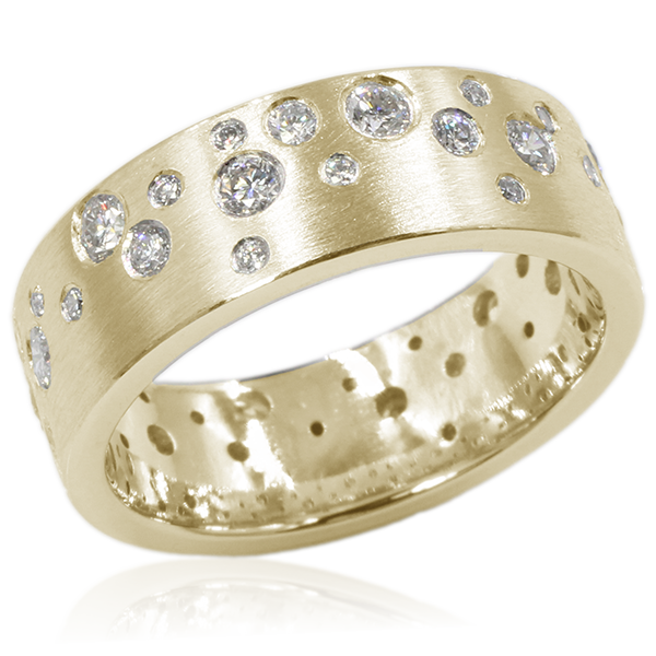 Raining Scattered Diamonds 14k Yellow Gold