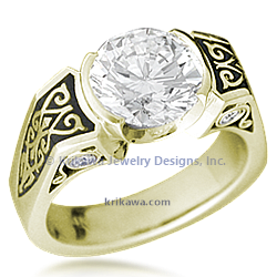 Renaissance Engagement Ring in Yellow Gold