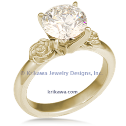 Simple Rose Engagement Ring in 14k yellow gold