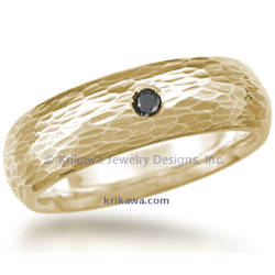 Hammered Band with Stone