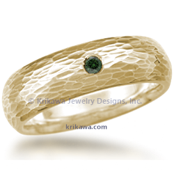 Hammered Band with Stone