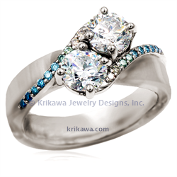 Two Stone Twist Engagement Ring