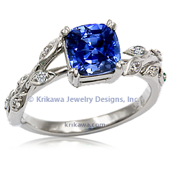 Ultimate Leaf Engagement Ring with Diamonds Accents
