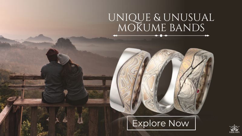 Unique Mokume Wedding Bands