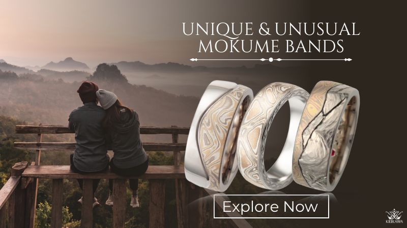 Unique Mokume Wedding Bands