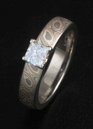 lab created diamond engagement ring