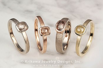 Gorgeous Raw Rose Cut Diamond Engagement Rings