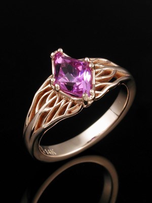 Pink Sapphire Engagement Ring